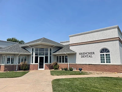 front walkway and outside view of Hrencher Dental